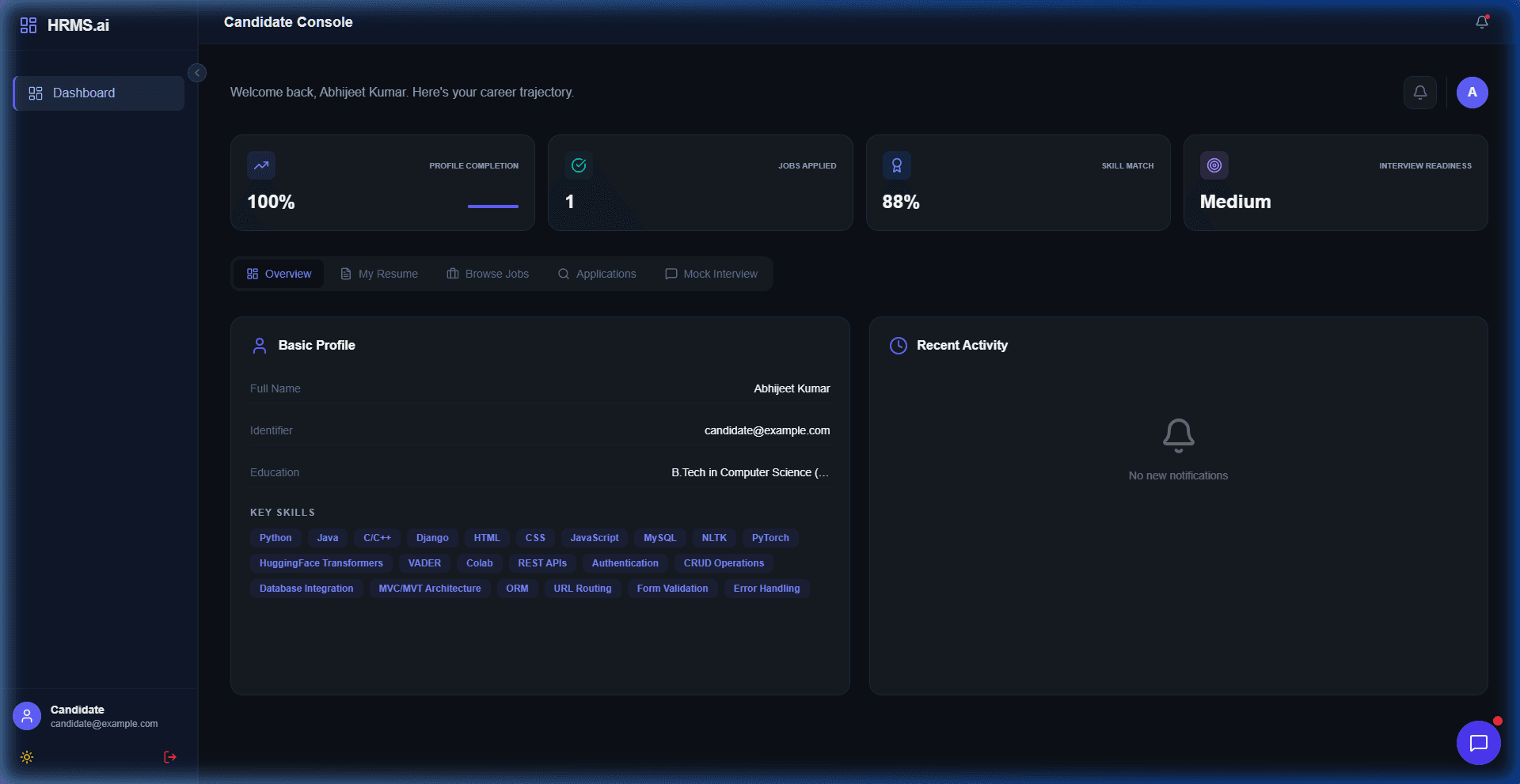 Candidate Console