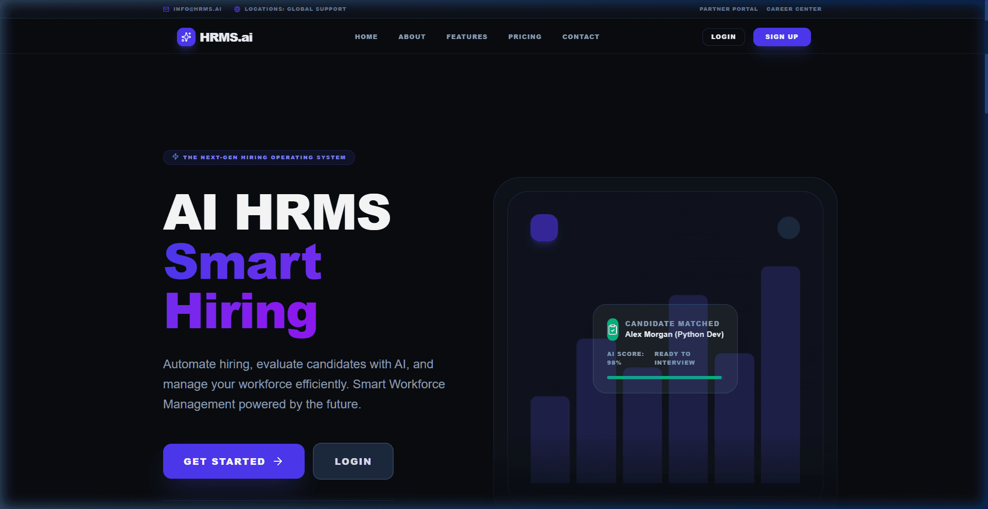 HRMS.ai Landing Page
